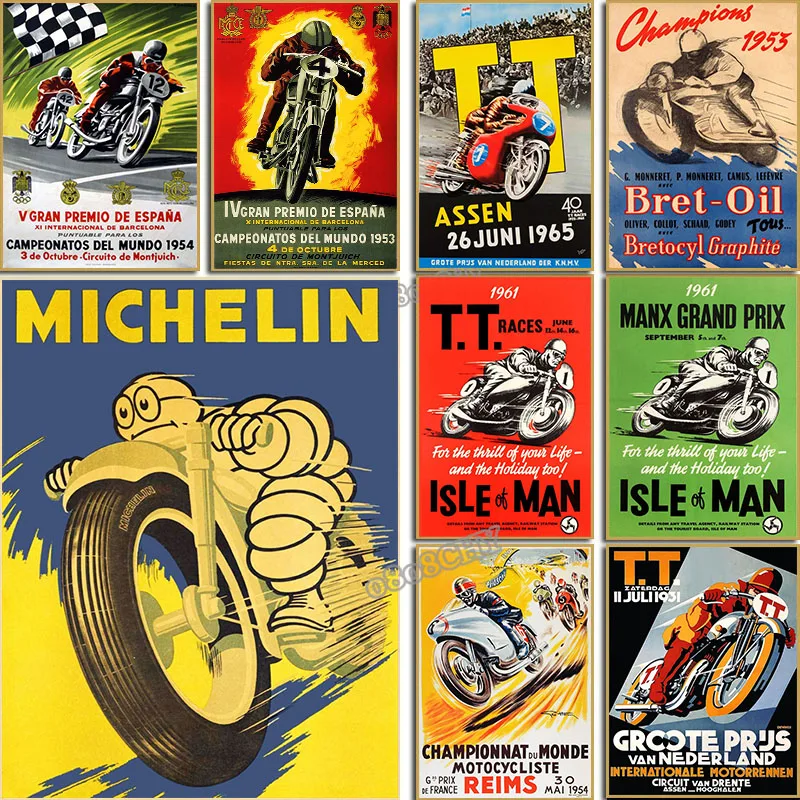 Interior Design Sketch - Vintage 24 horas motocicletas corridas campeonato