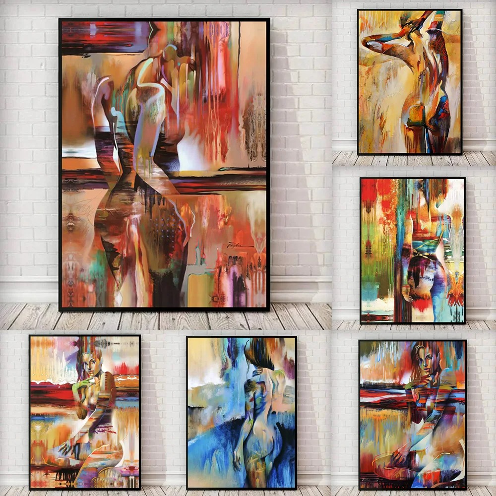 Interior Design Sketch - Pintura a óleo abstrata feminina sexy