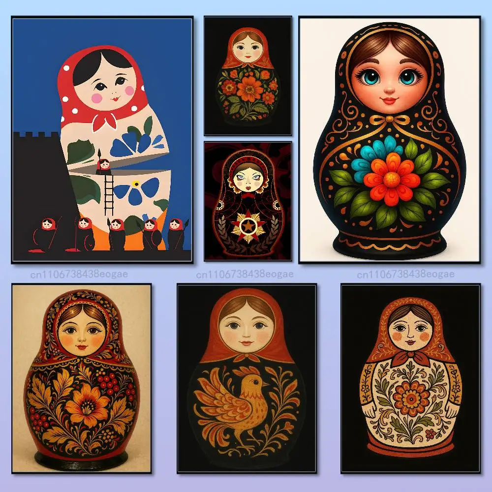 Interior Design Of Cafe - Pôster de Arte Russa Matryoshka, Adesivo