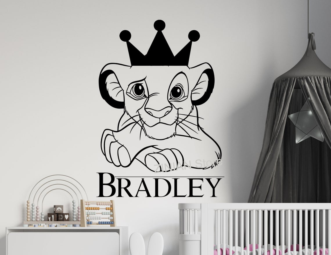Interior Design Quotes - Personalizado crianças nome o leão decalque