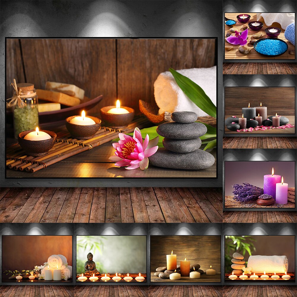 Interior Design Sketch - Candle spa zen pedra orquídea flor