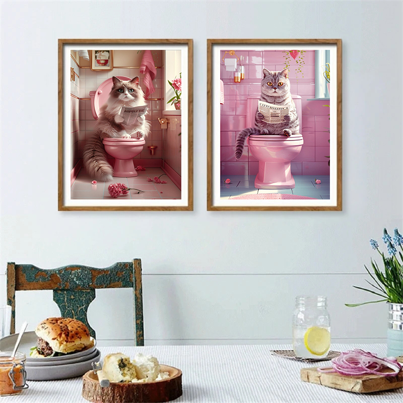 Animal no banheiro e leitura j - Interior Design Sketch avaliação e preço