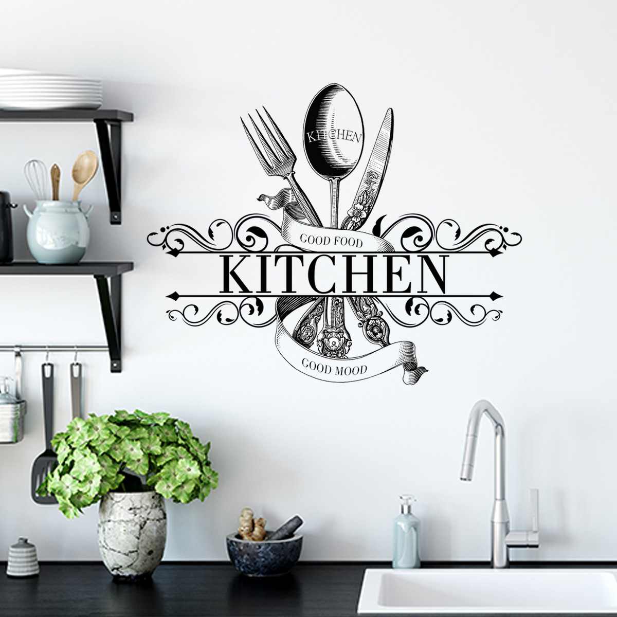 Autocolante decorativo de pare - Interior Design Kitchen avaliação e preço