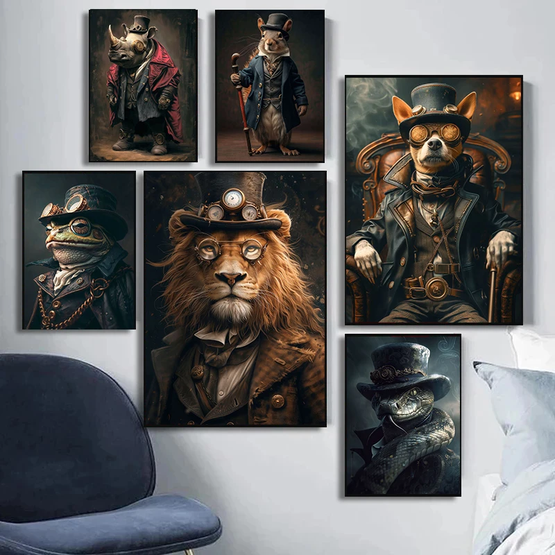 Legal steampunk animais retrat - Interior Design Sketch avaliação e preço