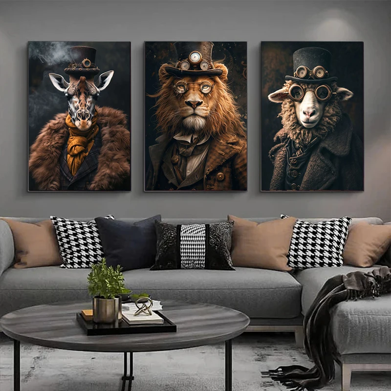 Legal steampunk animais retrat - Interior Design Sketch avaliação e preço