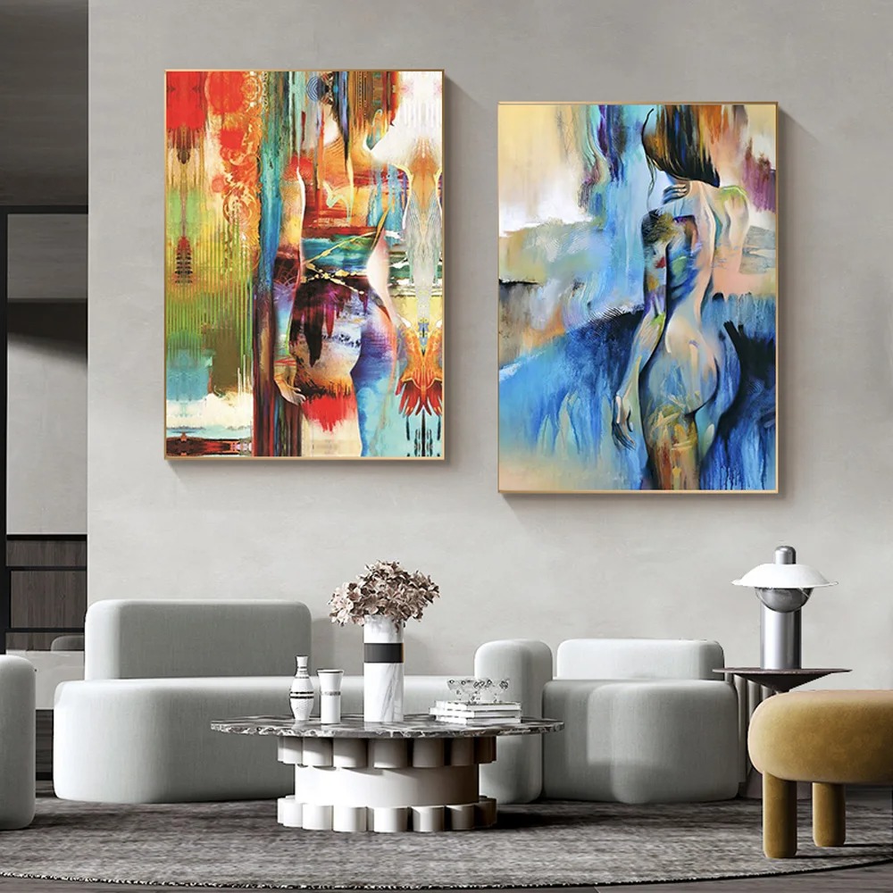 Pintura a óleo abstrata femini - Interior Design Sketch avaliação e preço