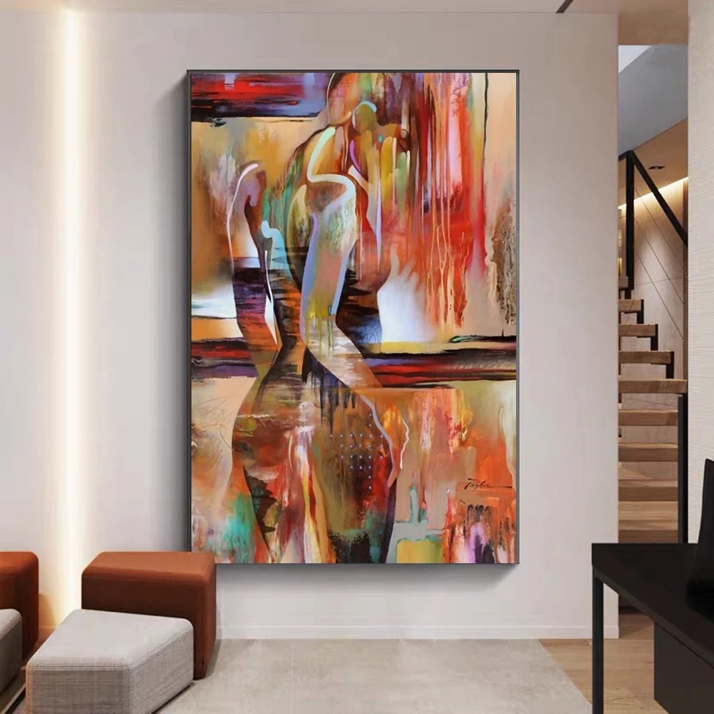 Pintura a óleo abstrata femini - Interior Design Sketch avaliação e preço