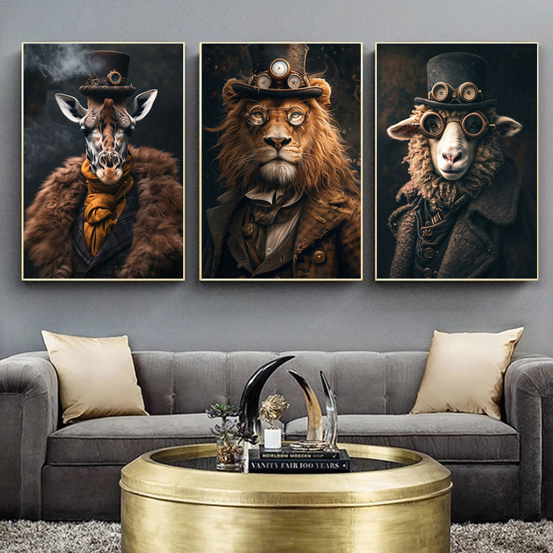 Legal steampunk animais retrat - Interior Design Sketch avaliação e preço
