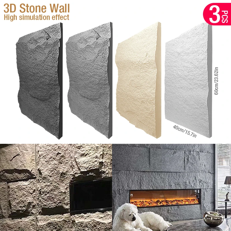 60x40cm caixa de pedra textura - Wall Panel 3D Texture avaliação e preço