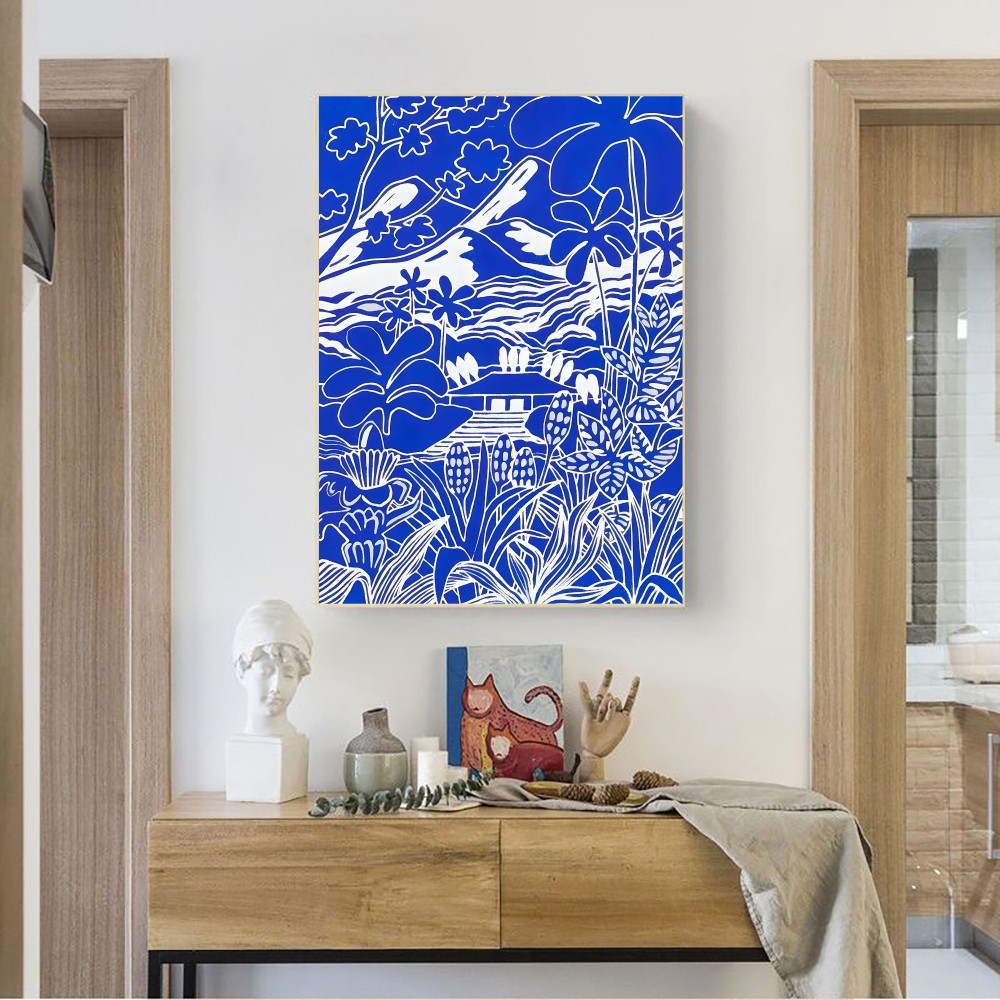 Pôster abstrato Klein azul sim - Interior Design Sketch avaliação e preço