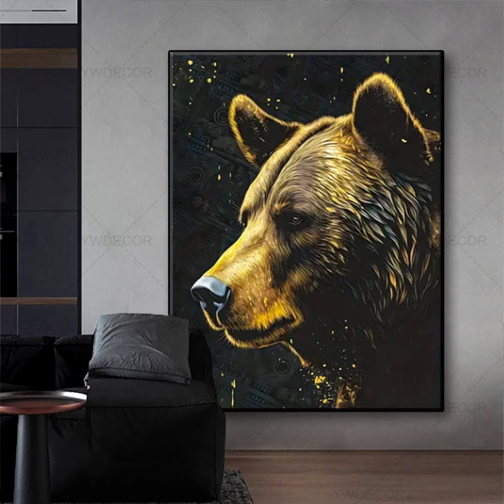 Toro e urso animais pintura lo - Interior Design Sketch avaliação e preço