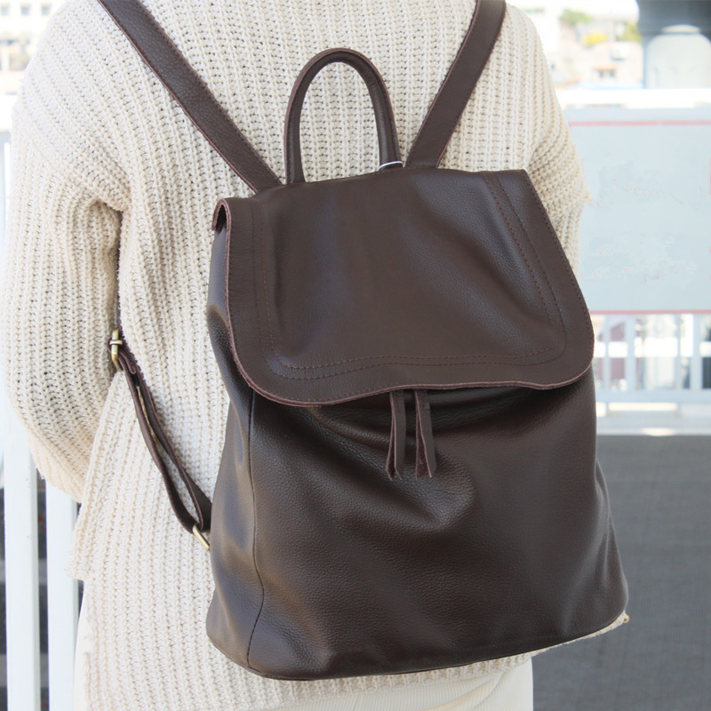 Mochila de couro genuíno femin - Interior Design School avaliação e preço